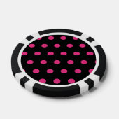 Polka Dot Poker Chips (Zwart & Neon Roze) (Enkel)
