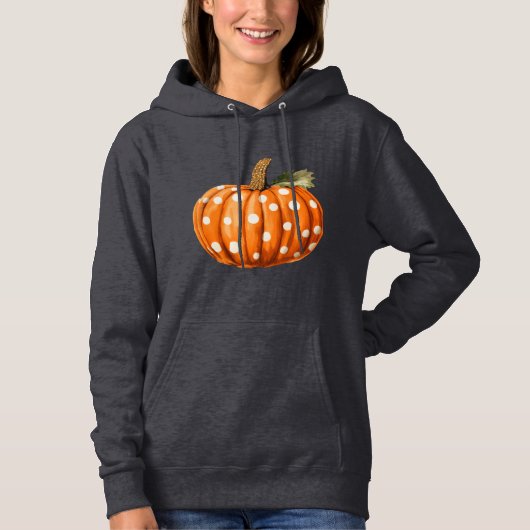 Polka dot pompoen dames hooded sweatshirt (Voorkant)