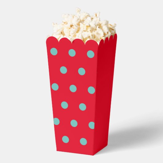 Polka Dot Popcorn Box (Rood & Aqua) Bedankdoosjes (Popped)