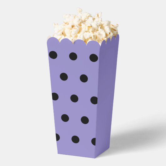 Polka Dot Popcorn Doos (Lavendel & Zwart) Bedankdoosjes (Popped)