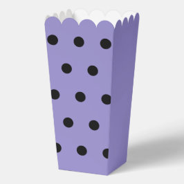 Polka Dot Popcorn Doos (Lavendel & Zwart) Bedankdoosjes
