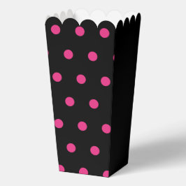 Polka Dot Popcorn Doos (Zwart & Neon Roze) Bedankdoosjes