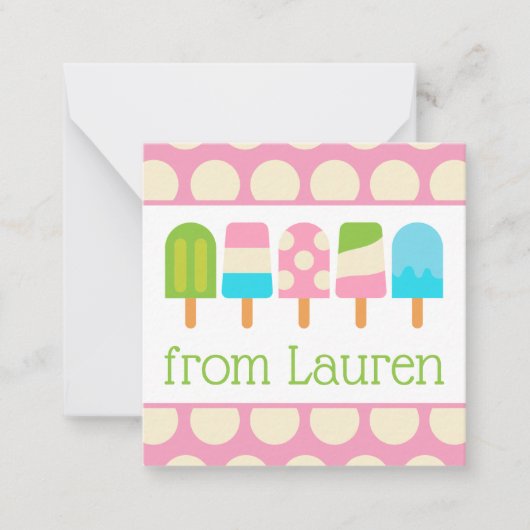Polka Dot Popsicles Cadeaubedekking Kaarten Notitiekaartje (Voorkant)