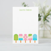 Polka Dot Popsicles Flat Note-kaarten Bedankkaart (Staand voorkant)