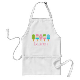 Polka Dot Popsicles gepersonaliseerd Apron Standaard Schort