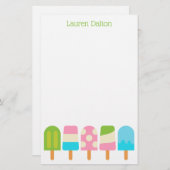 Polka Dot Popsicles Gepersonaliseerd briefpapier (Voorkant / Achterkant)