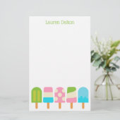 Polka Dot Popsicles Gepersonaliseerd briefpapier (Staand voorkant)