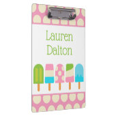 Polka Dot Popsicles Gepersonaliseerd Klembord (Rechts)