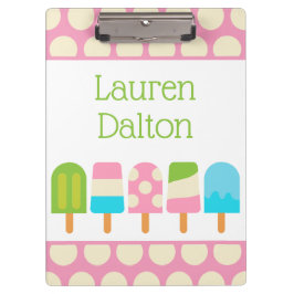 Polka Dot Popsicles Gepersonaliseerd Klembord