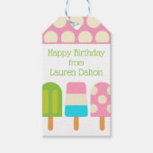 Polka Dot Popsicles Gepersonaliseerde Gift Labels Cadeaulabel (Voorkant)