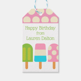 Polka Dot Popsicles Gepersonaliseerde Gift Labels Cadeaulabel