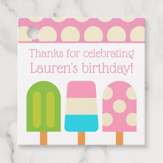 Polka Dot Popsicles Personaliseert Label met plezi (Voorkant)