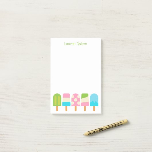 Polka Dot Popsicles Post-it Notities Pad Post-it® Notes (Op bureau)