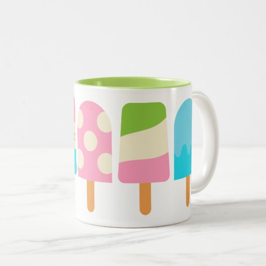 Polka Dot Popsics Personalized Mug Tweekleurige Koffiemok (Voorkant rechts)