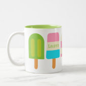 Polka Dot Popsics Personalized Mug Tweekleurige Koffiemok (Links)