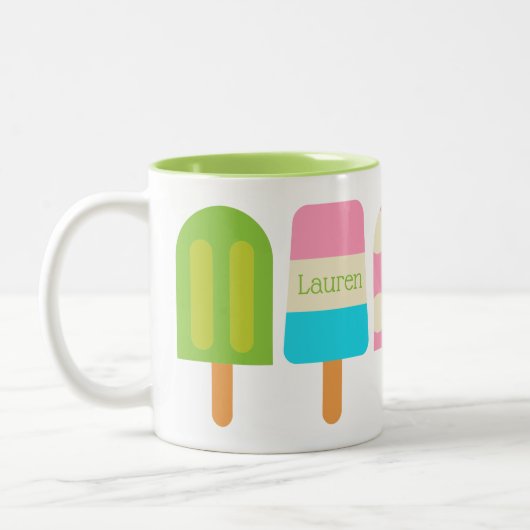 Polka Dot Popsics Personalized Mug Tweekleurige Koffiemok (Links)