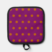 Polka Dot Pot Holder (Diep Magenta & Sinaasappel) Pannenlap (Voorkant)