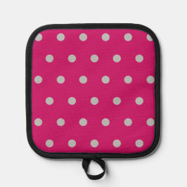 Polka Dot Pot Holder (Hot Pink & Grey) Pannenlap