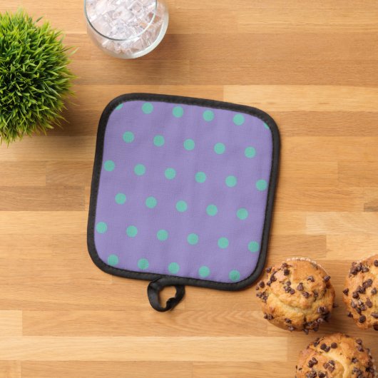 Polka Dot Pot Houder (Lavendel & Aqua) (Top down)