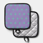 Polka Dot Pot Houder (Lavendel & Aqua) (Voorkant / Achterkant)
