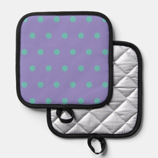Polka Dot Pot Houder (Lavendel & Aqua) (Voorkant / Achterkant)