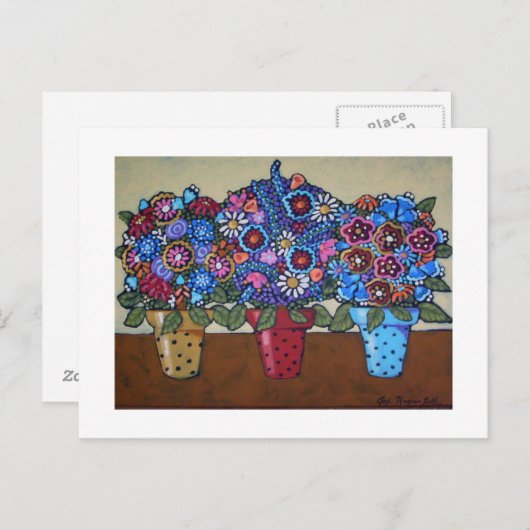 Polka Dot Pots Briefkaart (Voorkant / Achterkant)