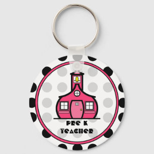 Polka Dot Pre K Teacher Sleutelhanger
