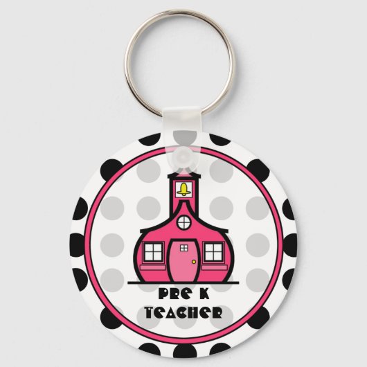 Polka Dot Pre K Teacher Sleutelhanger (Voorkant)