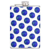 Polka Dot Precision: De Blauwe Lawn Bowl Heupfles (Voorkant)