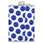 Polka Dot Precision: De Blauwe Lawn Bowl Heupfles (Achterkant)