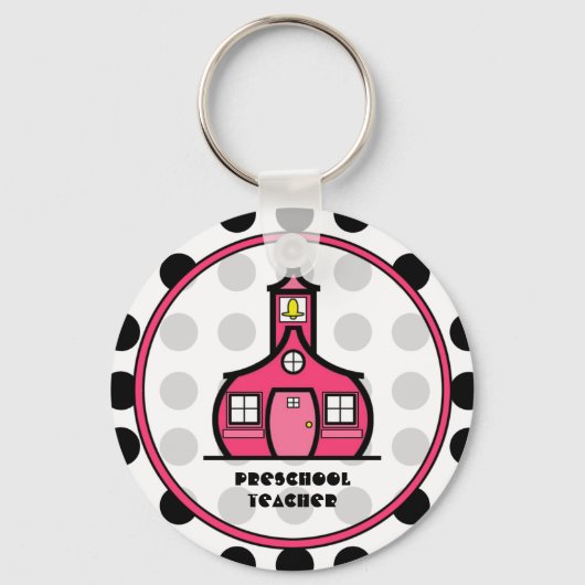 Polka Dot Preschool Sleutelhanger leraar (Voorkant)