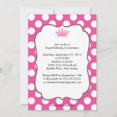 Polka Dot Princess Invitation African American Kaart (Achterkant)