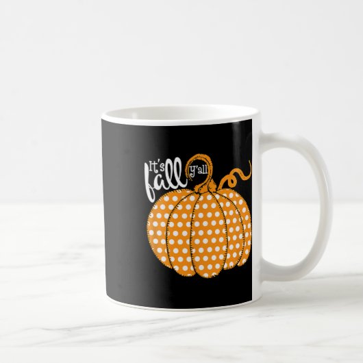 Polka Dot Pumpkin Happy Herfst - De Herfst Yall So Koffiemok (Rechts)