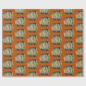 Polka Dot Pumpkin Pattern Wrapping Paper Cadeaupapier (Vlak)