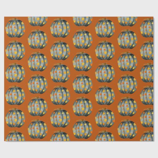 Polka Dot Pumpkin Pattern Wrapping Paper Cadeaupapier (Vlak)