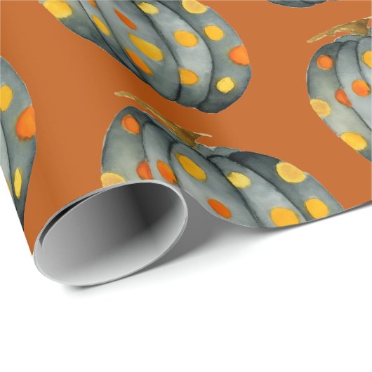 Polka Dot Pumpkin Pattern Wrapping Paper Cadeaupapier (Rol Hoek)