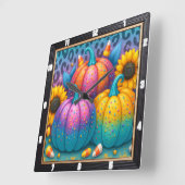 Polka Dot Pumpkins Herfst Festival Vierkante Klok (Hoek)