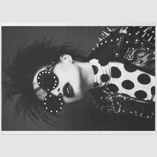 Polka Dot Punk Rock Glam Decoupage Tissuepapier (Voorkant)