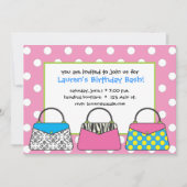 Polka Dot Purse Handtas Uitnodiging (Voorkant)