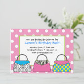 Polka Dot Purse Handtas Uitnodiging (Staand voorkant)