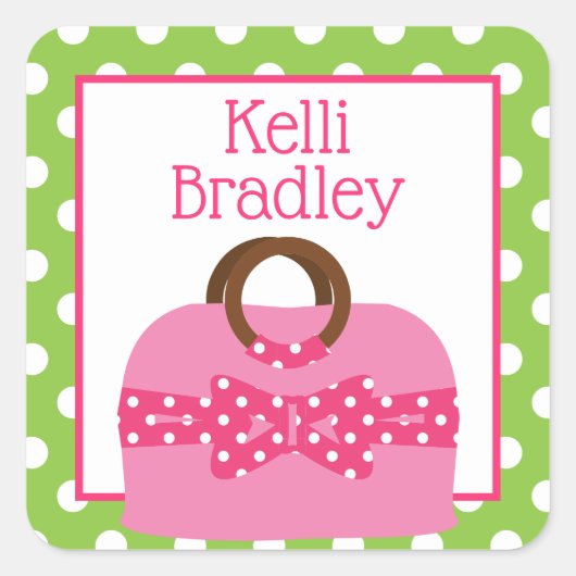 Polka Dot Purse Persoonlijke Stickers (Voorkant)