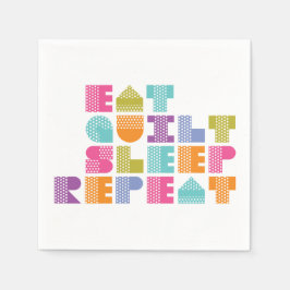 Polka Dot Quilt Block Letters Quote Servet