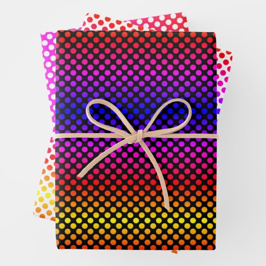 Polka Dot Rainbow Wrapping Paper Sheets (In situ)