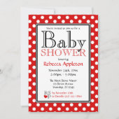 Polka Dot Red Baby Shower Invitaties Kaart (Voorkant)