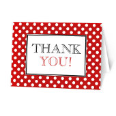 Polka Dot Red Bedankt kaarten