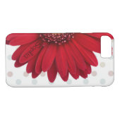 Polka Dot Red Daisy Custom Name Case-Mate iPhone Case (Achterkant (Horizontaal))