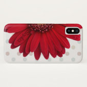 Polka Dot Red Daisy Custom Name Case-Mate iPhone Case (Achterkant (horizontaal))