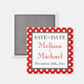 Polka Dot Red Sla de datummagneet op Magneet (Voorkant / Achterkant)