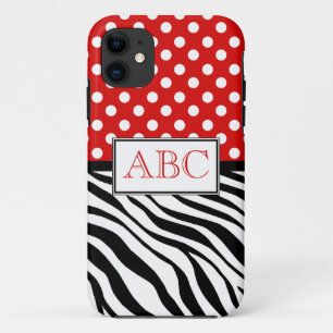 Polka Dot Red & Zebra Print iPhone 5 Hoesje