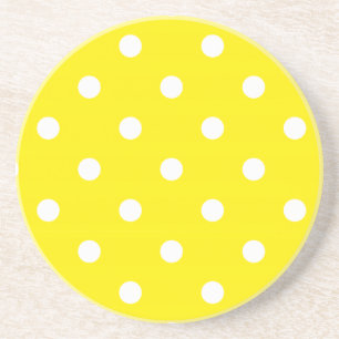 Polka Dot reeks-Geel & Wit onderzetter